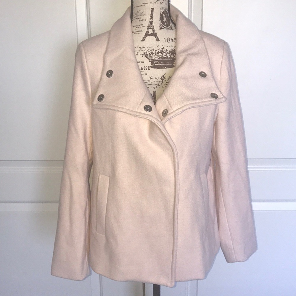 💕NWT💕PASTEL PINK WOOL BLEND PEA COAT